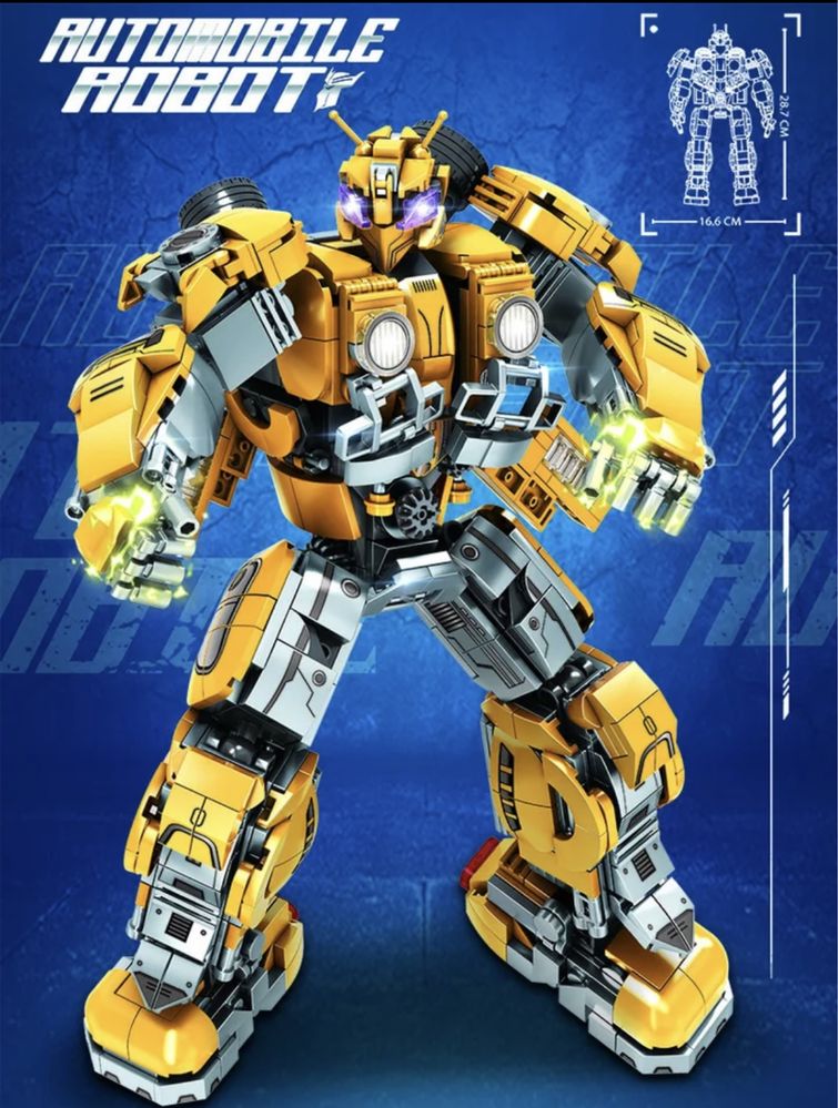 SUPER PRET Robot Transformers Bumblebee tip LEGO 30cm - 927 piese