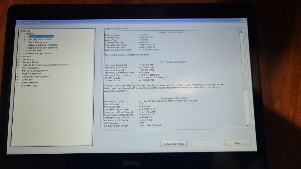 Dell Latitude 5490