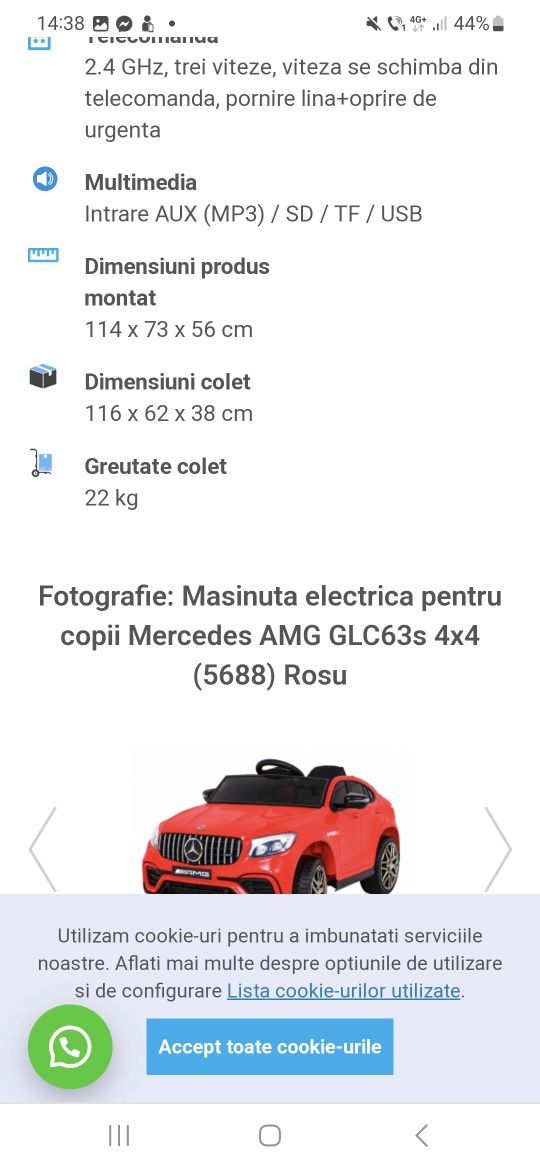 Masinuta electrica 4×4 Mercedes