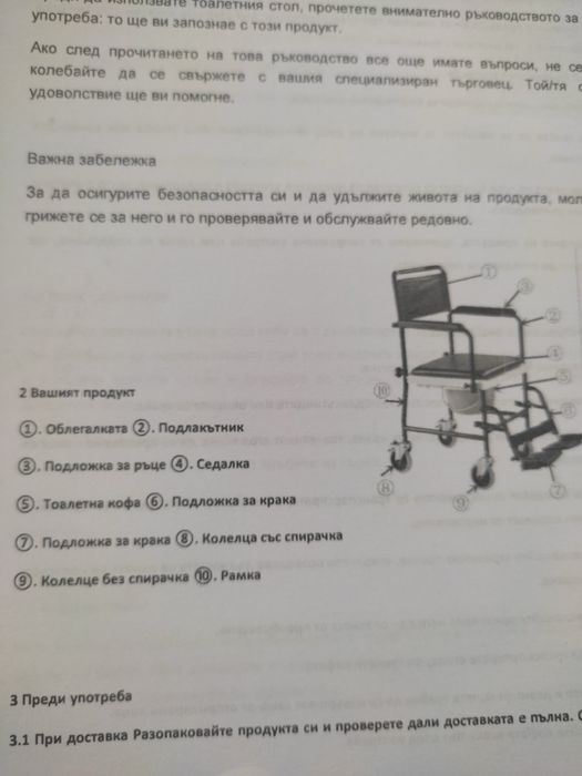 Продавам нов санитарен стол