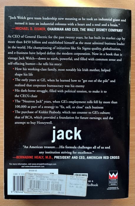 jack - straight from the gut - author: Jack Welch