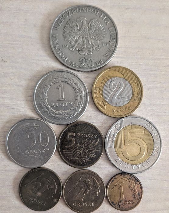 Lot Monede vechi de colecție Polonia Zloți și Groszy (1976+)