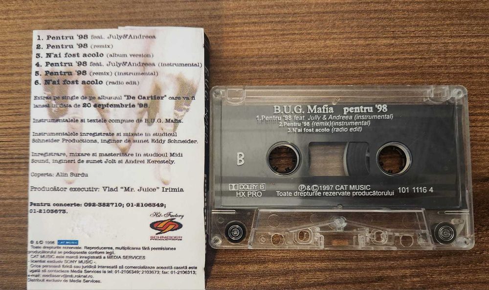 Casetă B.U.G. Mafia - Pentru 98
