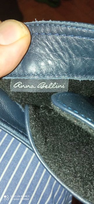 Дамски зимни боти от естествена кожа сини