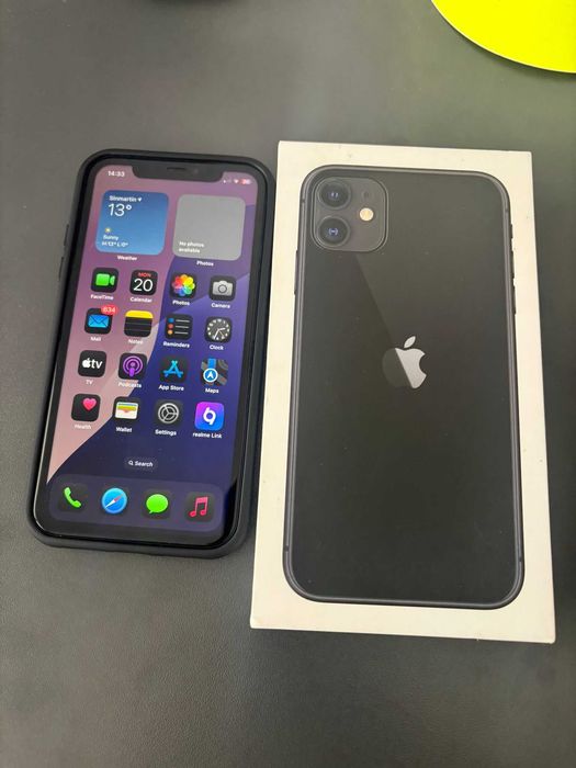 Iphone 11 in stare perfecta in cutia originala, 128 gb, negru 899 lei