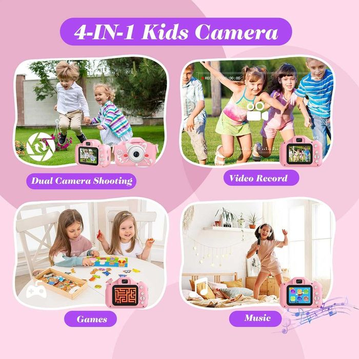 Цифрова камера Envyvip за деца 3-8 години, HD 1080P, 32GB SD карта
