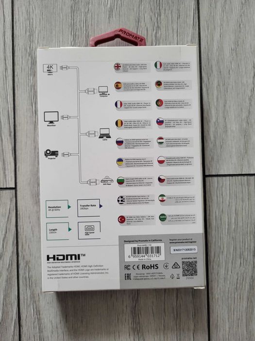 Cablu HDMI PROMATE proLink4K2-150, vers 2.0, 1.5m, 4K, 3D, negru