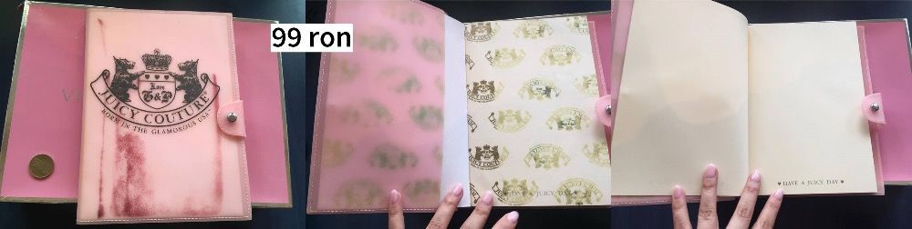 Agenda Jurnal Caiet Notebook Juicy Couture roz - cu defect 99 RON