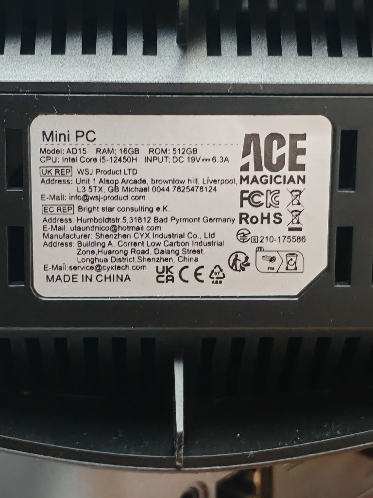 Mini pc ACEMAGIC i5 GEN 12450H