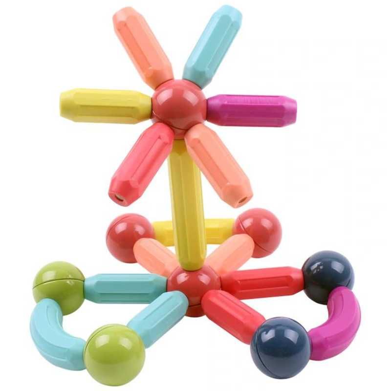 Set de construit cu 36 piese magnetice, Magnetic Sticks, Multicolor