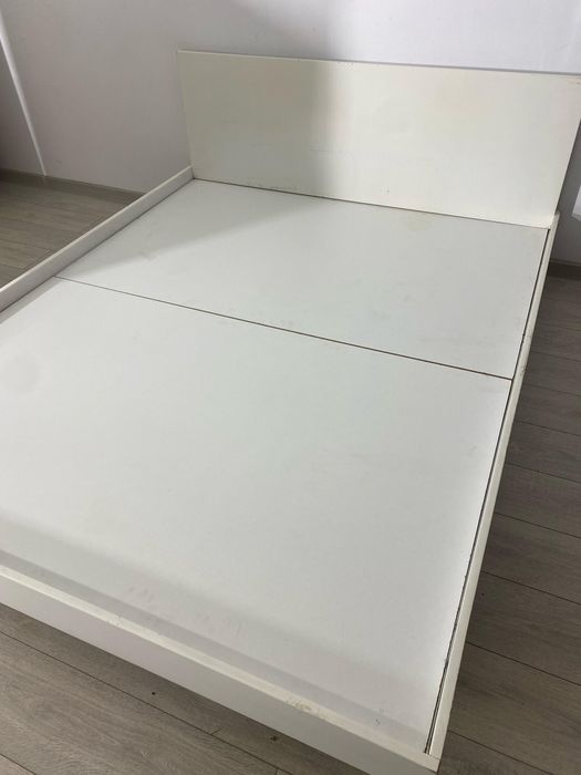 Pat Deosebit de Solid Cadru Fier; Pat Dublu Centru pt Saltea 160x200cm