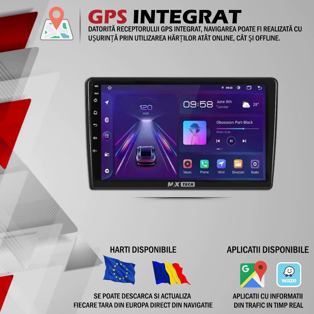 Navigatie Opel dedicata, Android 4GB Ram 64 Octa-Core 2.6Ghz,GPS,BT