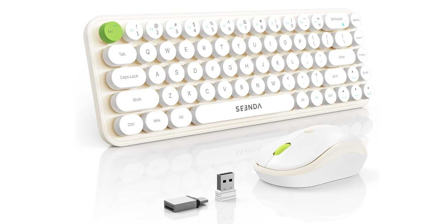 Set Tastatura si mouse wireless retro, QWERTZ, membrana, Negociabil
