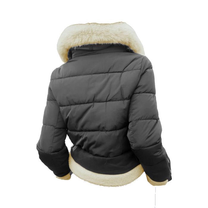 ПРОМО!ТОП последни L и XL р-р! Модерно яке с пухена яка,модерно палто