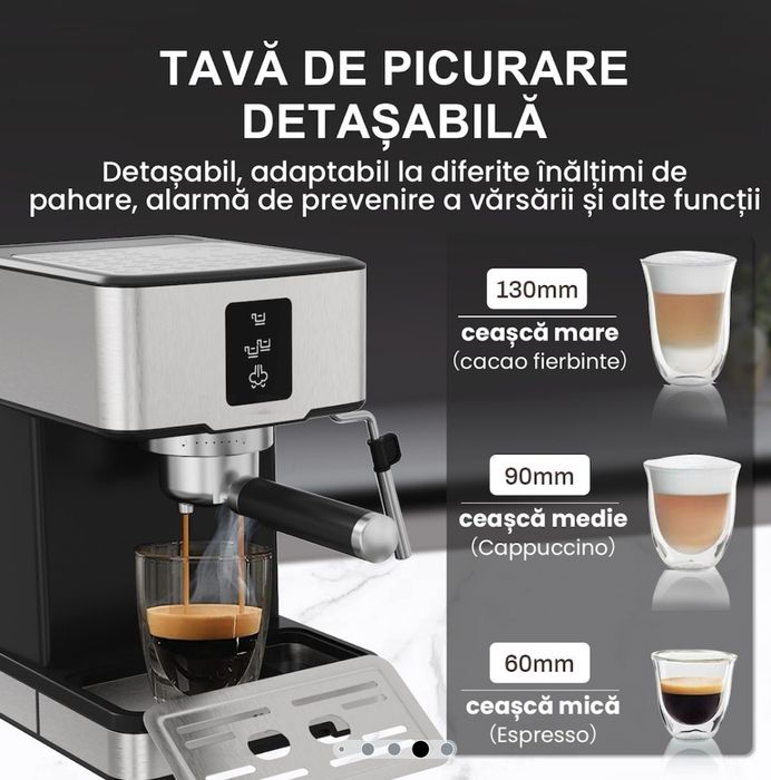 Espressor manual 3 in 1, Capsule/cafea macinata/pad cafea
