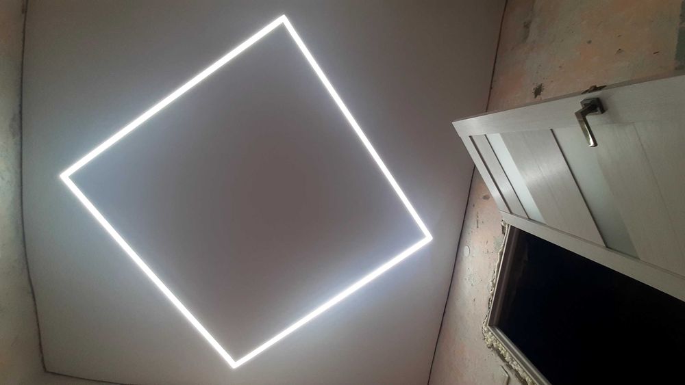 Натяжные потолки от 1500 тг за м2.  Клеим галтели