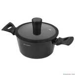 Oala cu capac din aluminiu, invelis antiaderent negru, 24cm, 4.2l,