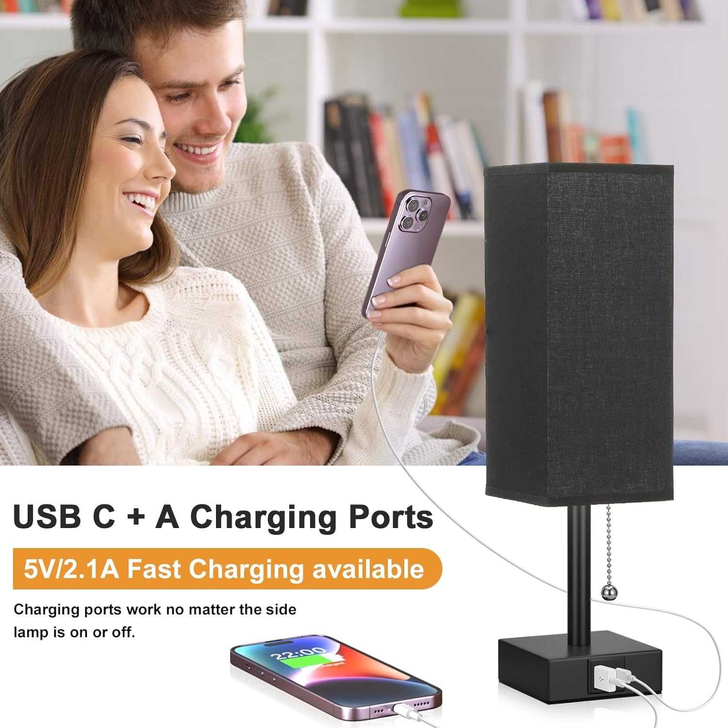 НОВА! Нощна лампа с USB A+C и 3 цветови температури