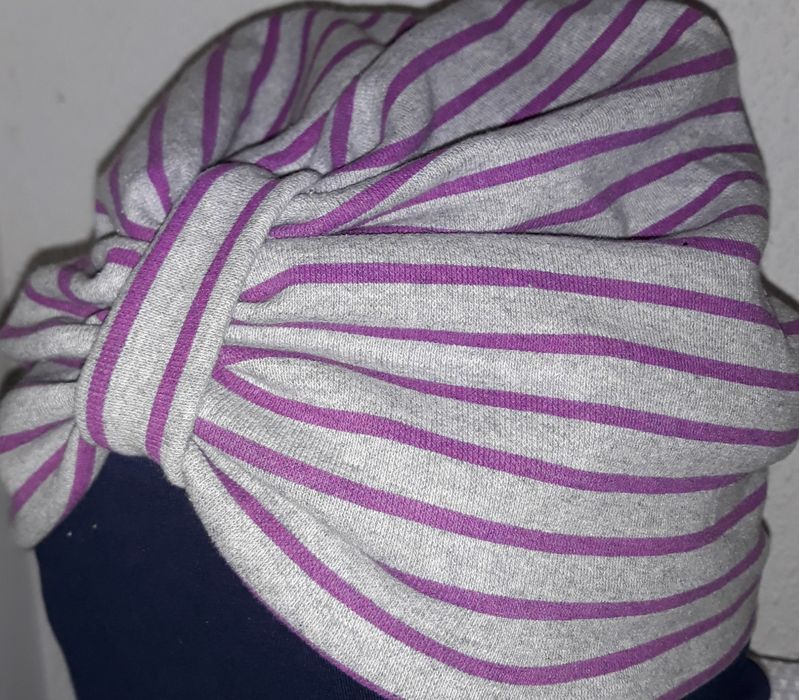 Turban  gri - magenta