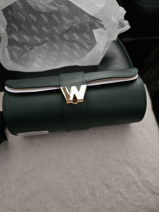 Cutie din piele naturala pentru transport doua ceasuri și bijuterii