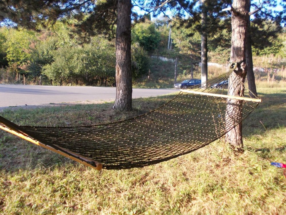 Hamac împletit  rezistent army kaki plus legaturi