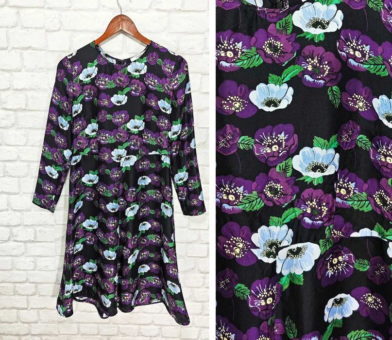 Lovechild 1973 100% Коприна дамска флорална рокля размер 36 / S