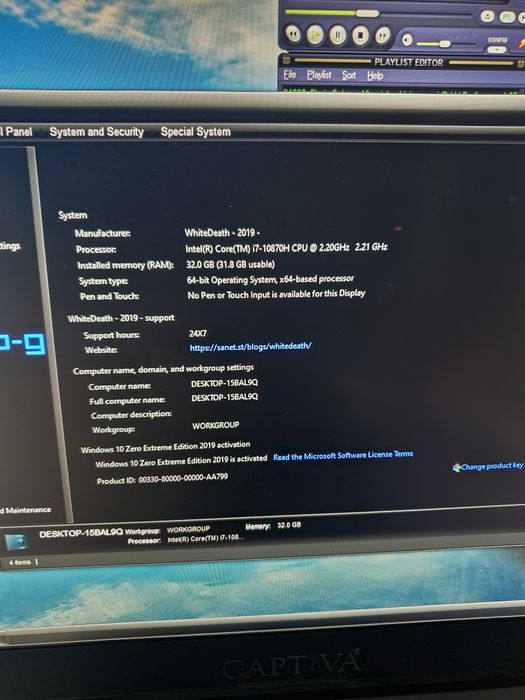 Laptop captiva i7 10870H  16TH 32gb 1tb ssd