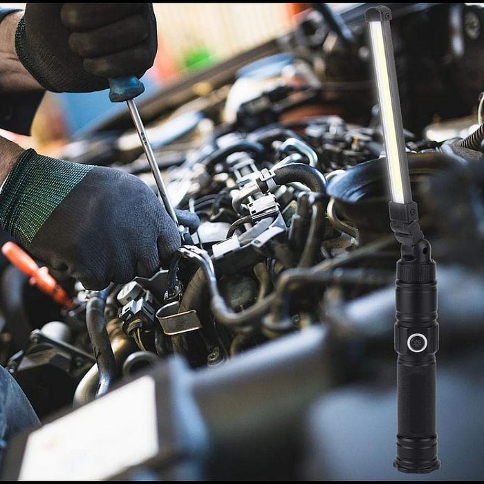 Lampa de lucru metalica/pliabila incarcare USB, magnetica cu led COB