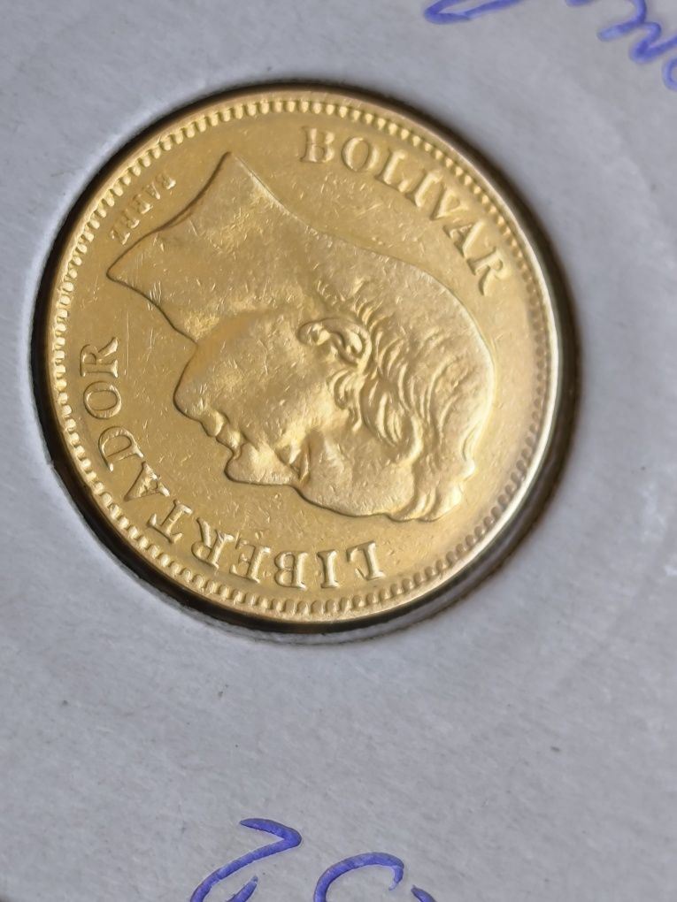 20 боливара 1880 год, " Симон Боливар"Венецуела , злато 6.45 гр,21.6 к