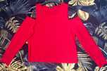 Bluza  cu umeri goi, rosu, S, nou