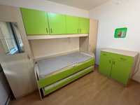 Mobila dormitor copii cu 2 paturi suprapuse