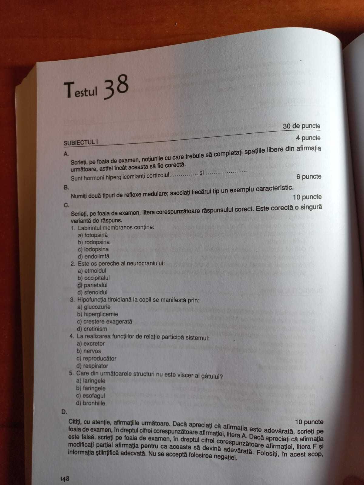 Culegere de BAC ,biologie 11-12, Niculina Badiu