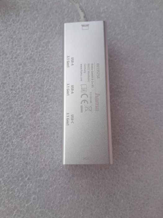 Хъб Multiport Hama USB Type-C, Сребрист