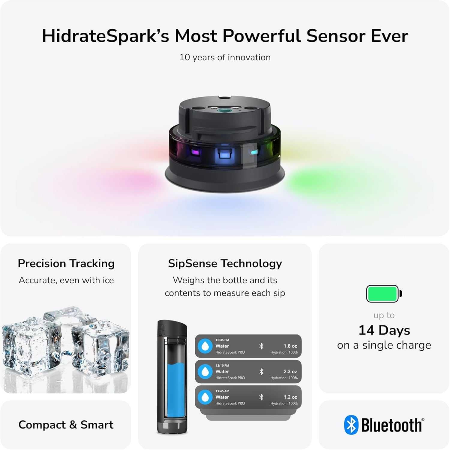 Смарт бутилка за вода HidrateSpark , следи приема на вода с Bluetooth