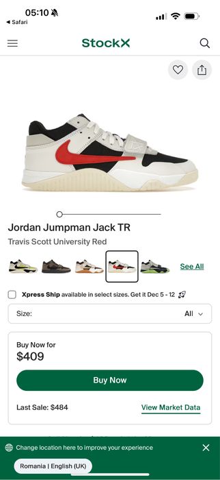 Jordan X Travis Scott Jordan Jumpman Jack "University Red" sneakers