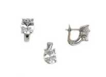 Set argint rodiat cu zirconia - DA215