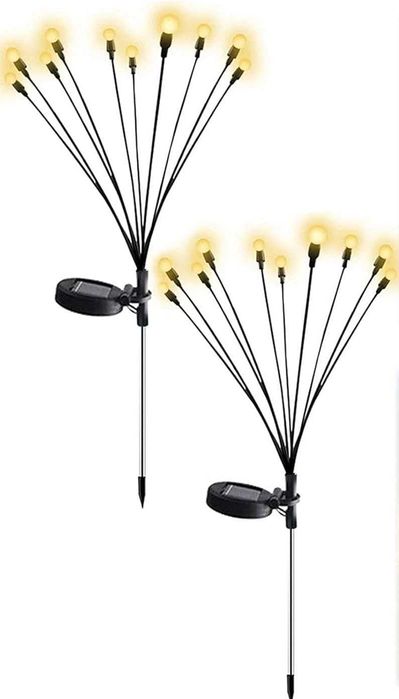 Соларни коледни лампички за градината тип дръвче с 10бр. цветни топки