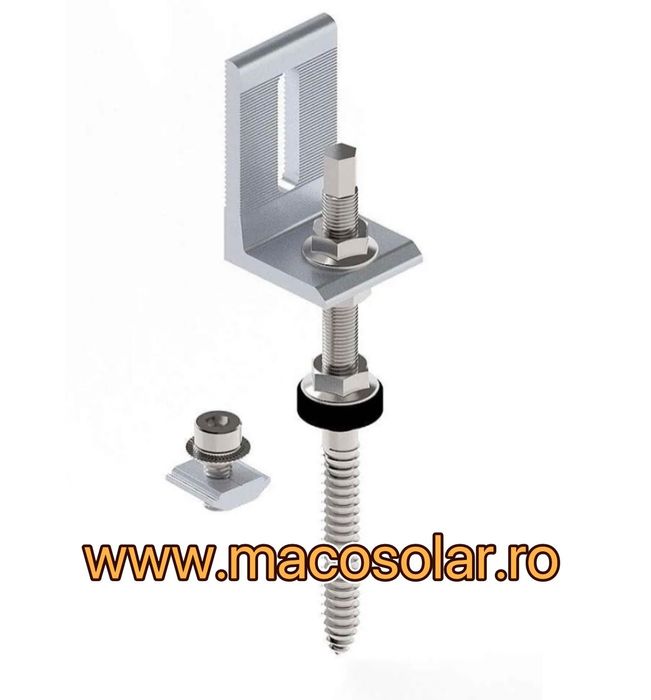 Șurub acoperiș tabla 10mx250 mm cu profil L și nut