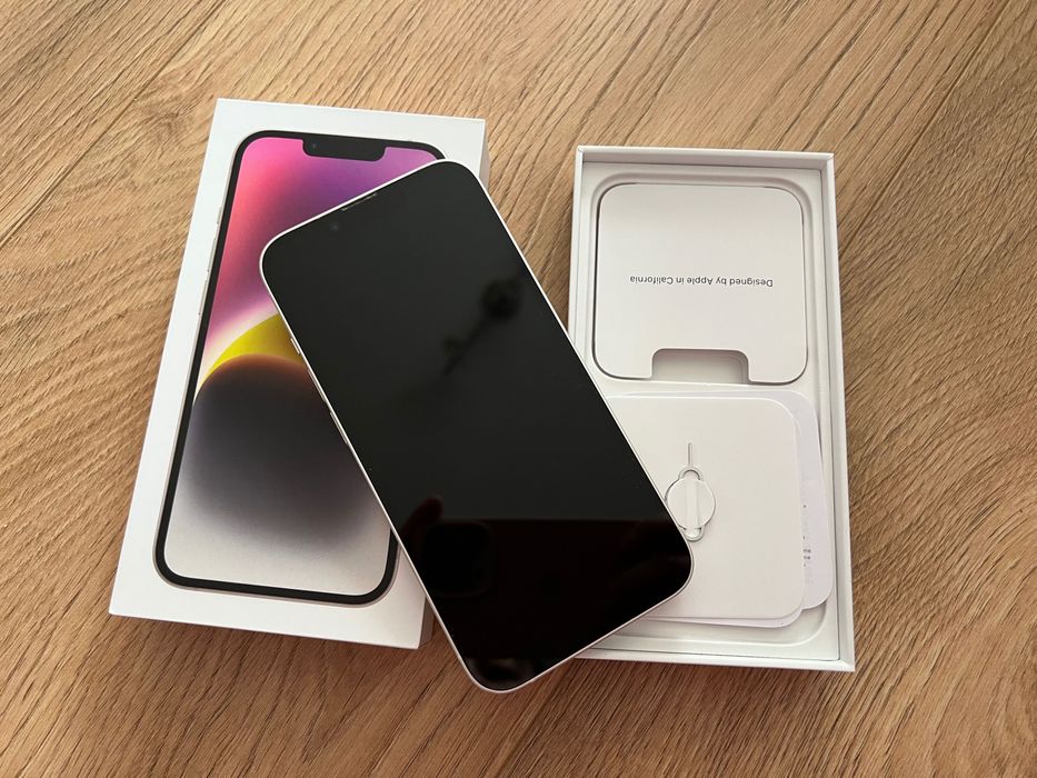 iPhone 14 white 128GB + 10 калъфа
