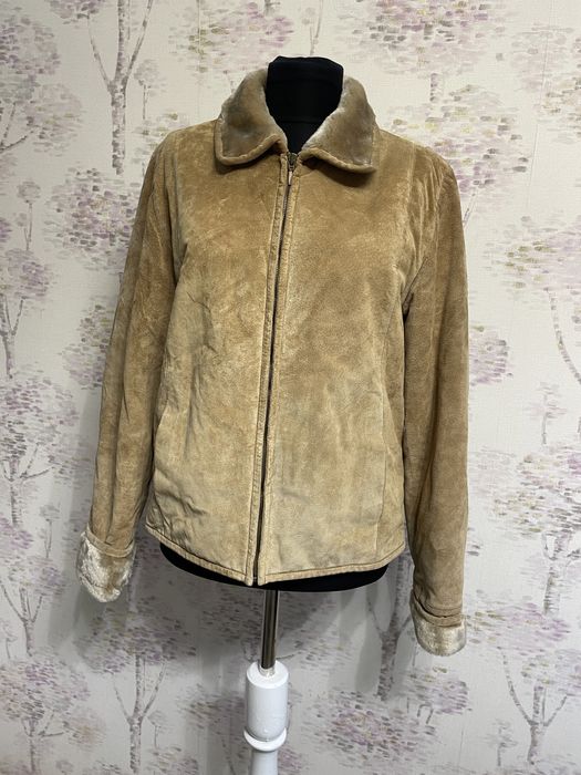 Geaca de piele intoarsa cu blana Naf Naf L/M