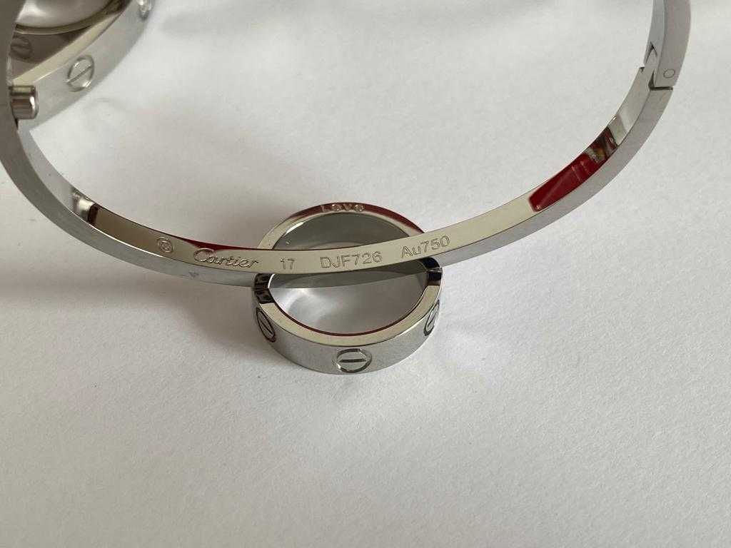 Brățară Cartier LOVE 17 Aur Alb 18K Slim cu diamante