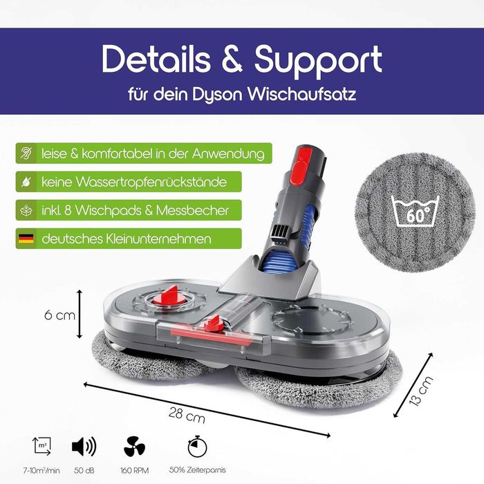 Cap mop electr cu rezervor apa, pt aspirator Dyson,REDUS de la 400Ron