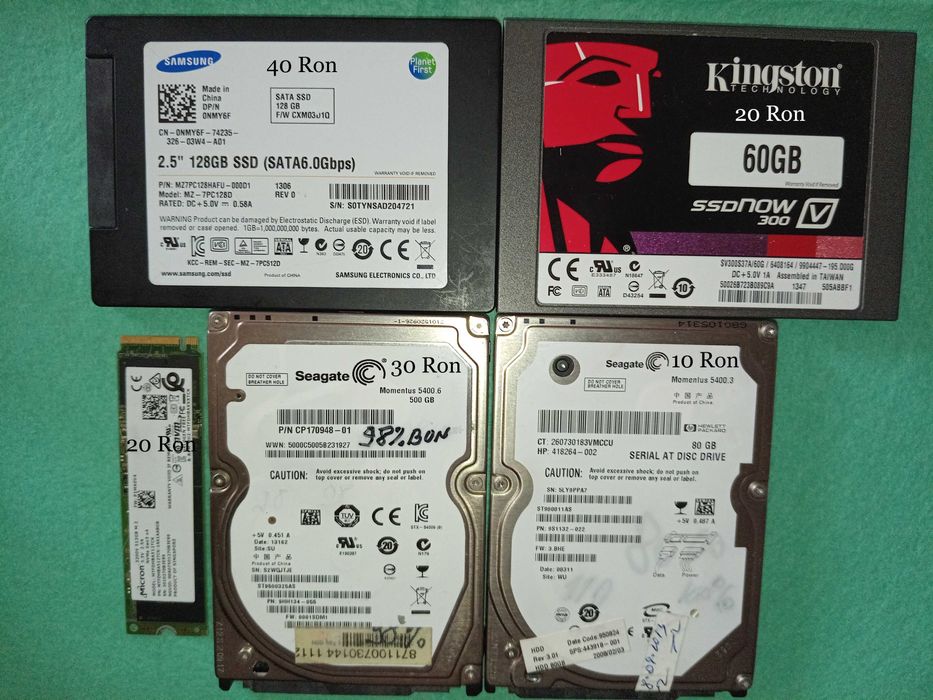 SSD și HDD pt laptop: