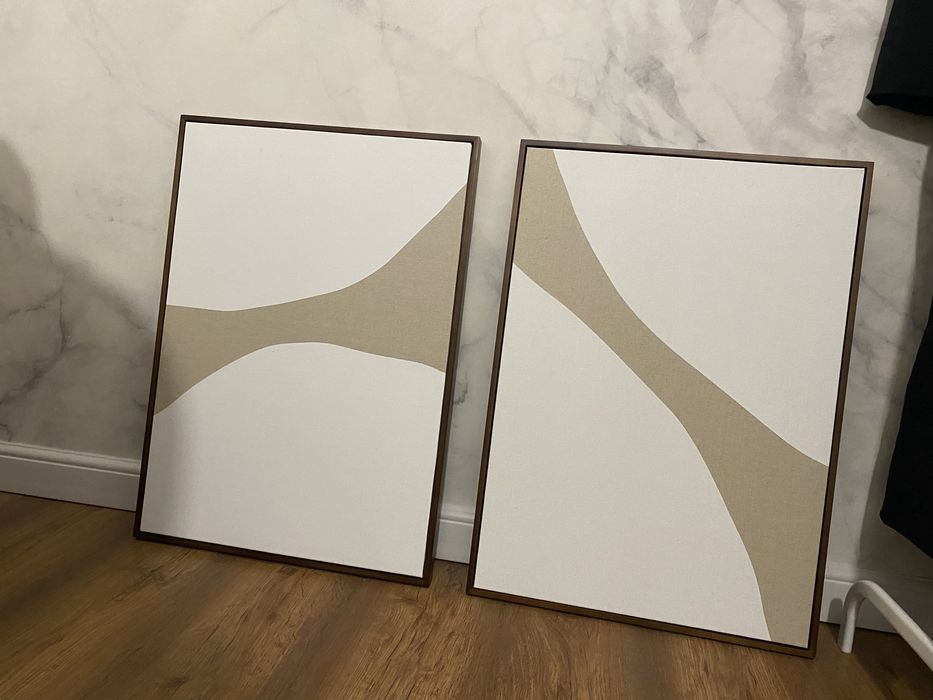 Doua tablouri abstracte/decoaratiuni murale cu in h&m home