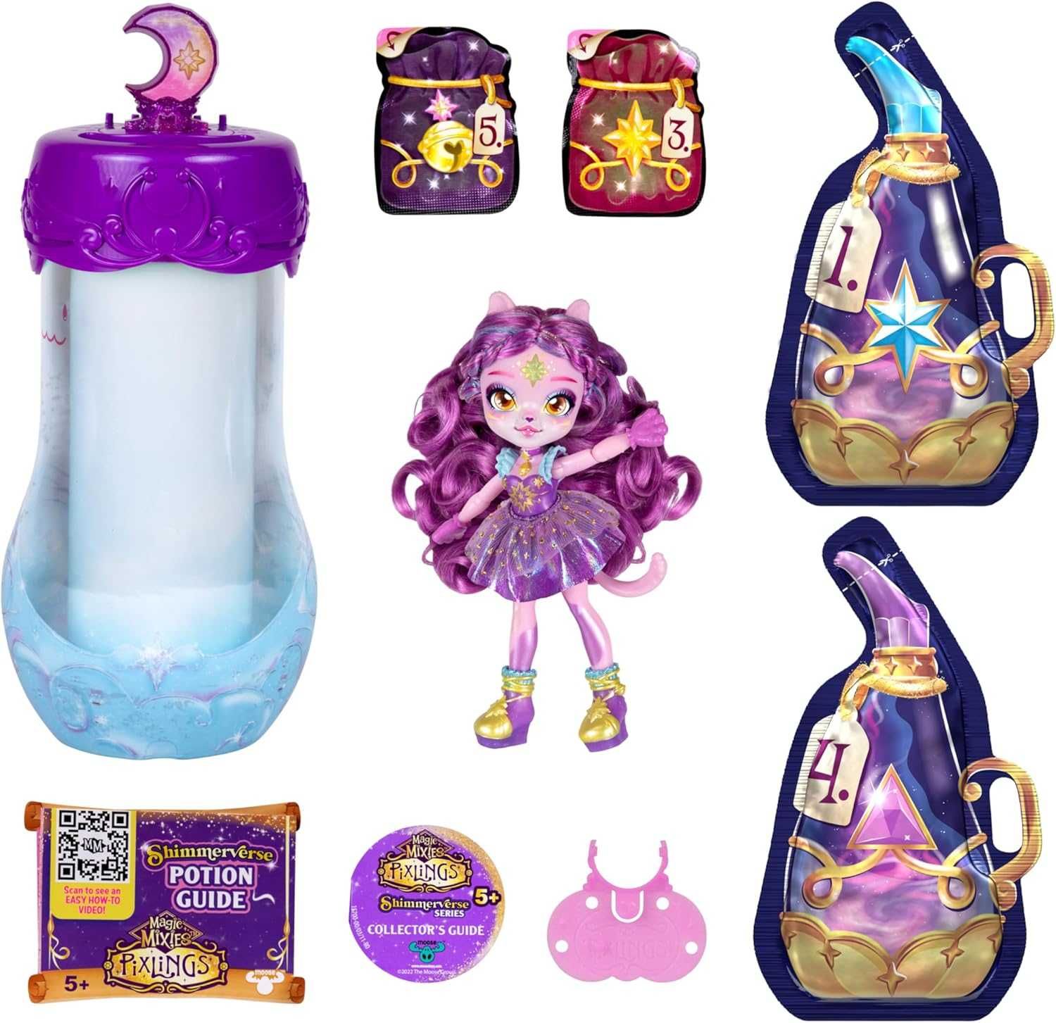 Magic Mixies PIXLINGS Кукла с магическо появяване лилава розова коса