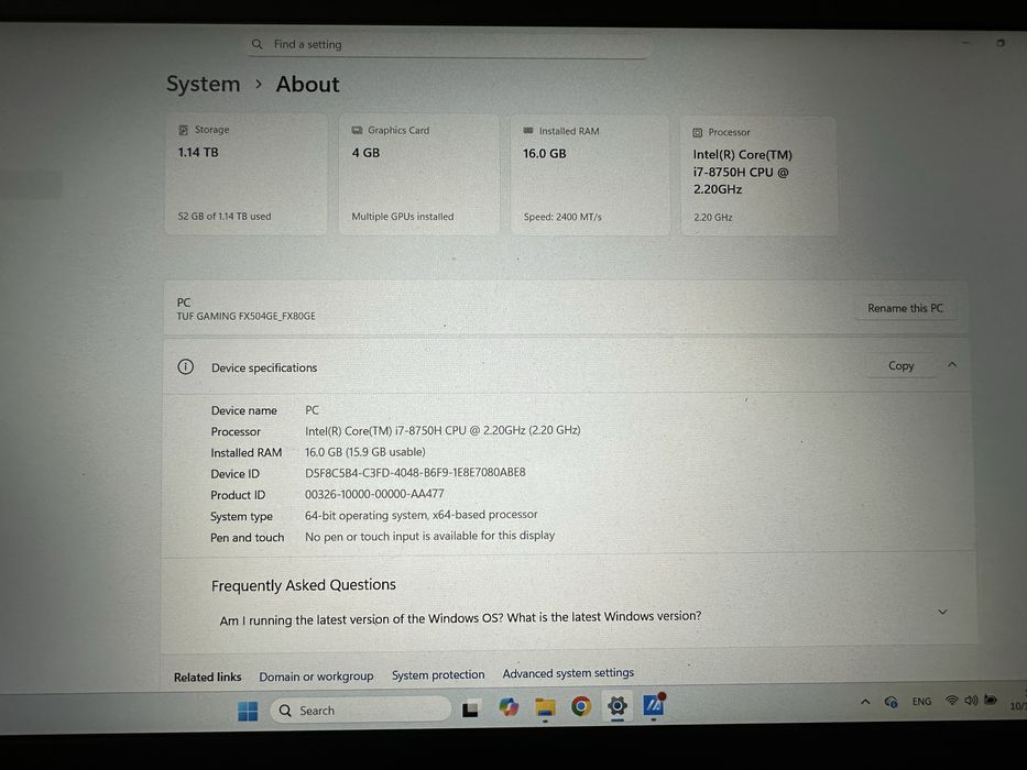 Лаптоп за игри ASUS TUF Gaming