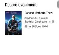Vand doua bilete la Concert Umberto Tozzi