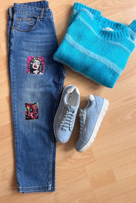 Страхотни арт дънки и мек пуловер плетиво Vicolo