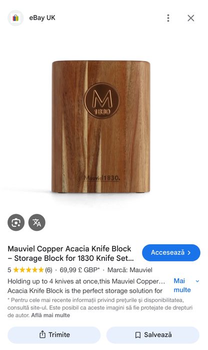 Bloc de cuțite cu 4 fante Mauviel 1830