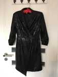 Rochie cocktail neagra paiete eleganta